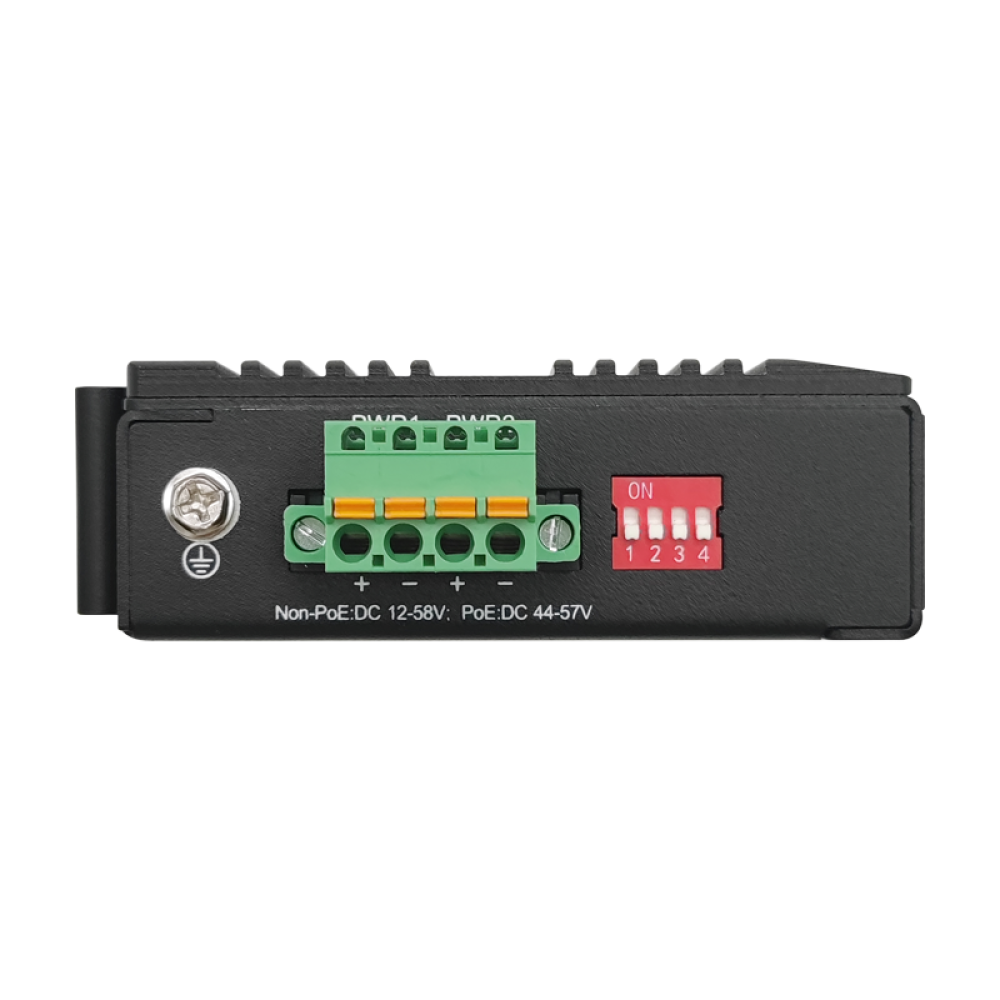 10/100/1000Base-T to 100/1000Base-X  Compact Industrial PoE Media Converter