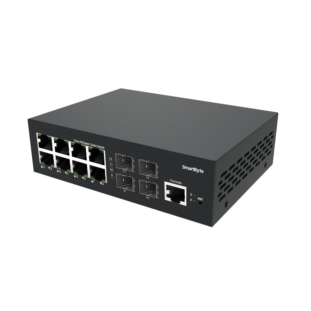 8*10/100/1000Base-T + 4*1G/2.5G SFP Layer 2 Managed Ethernet Switch
