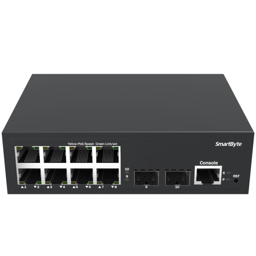 8*10/100/1000Base-T + 2*1G/2.5G SFP Layer 2+ Managed PoE Switch