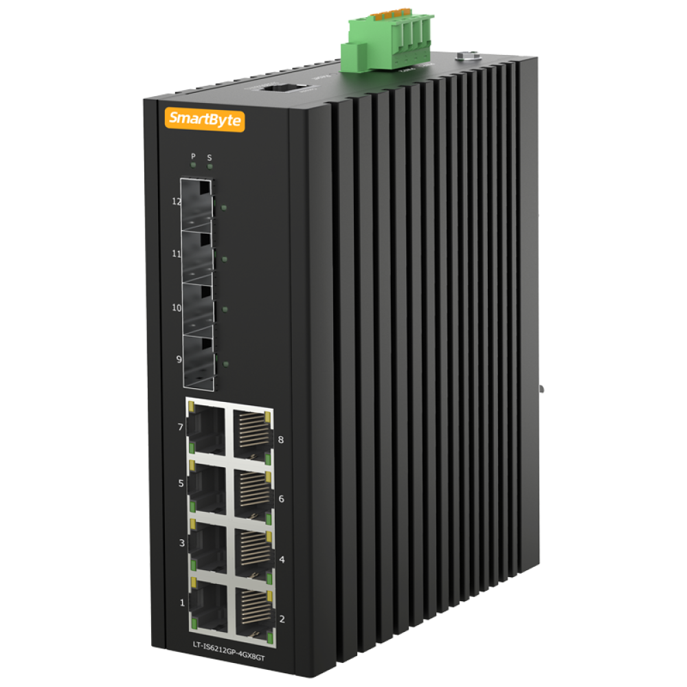 8*10/100/1000Base-T PoE +4*1G/2.5GBase-X SFP Layer 2 + Managed Industrial PoE Switch
