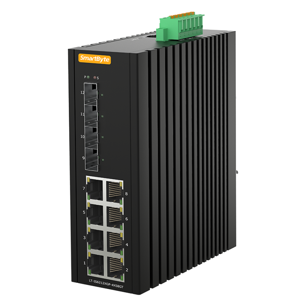 8*10/100/1000Base-T PoE + 4*1G/2.5G/10GBase-X SFP+ Layer 2+ Managed Industrial PoE Switch
