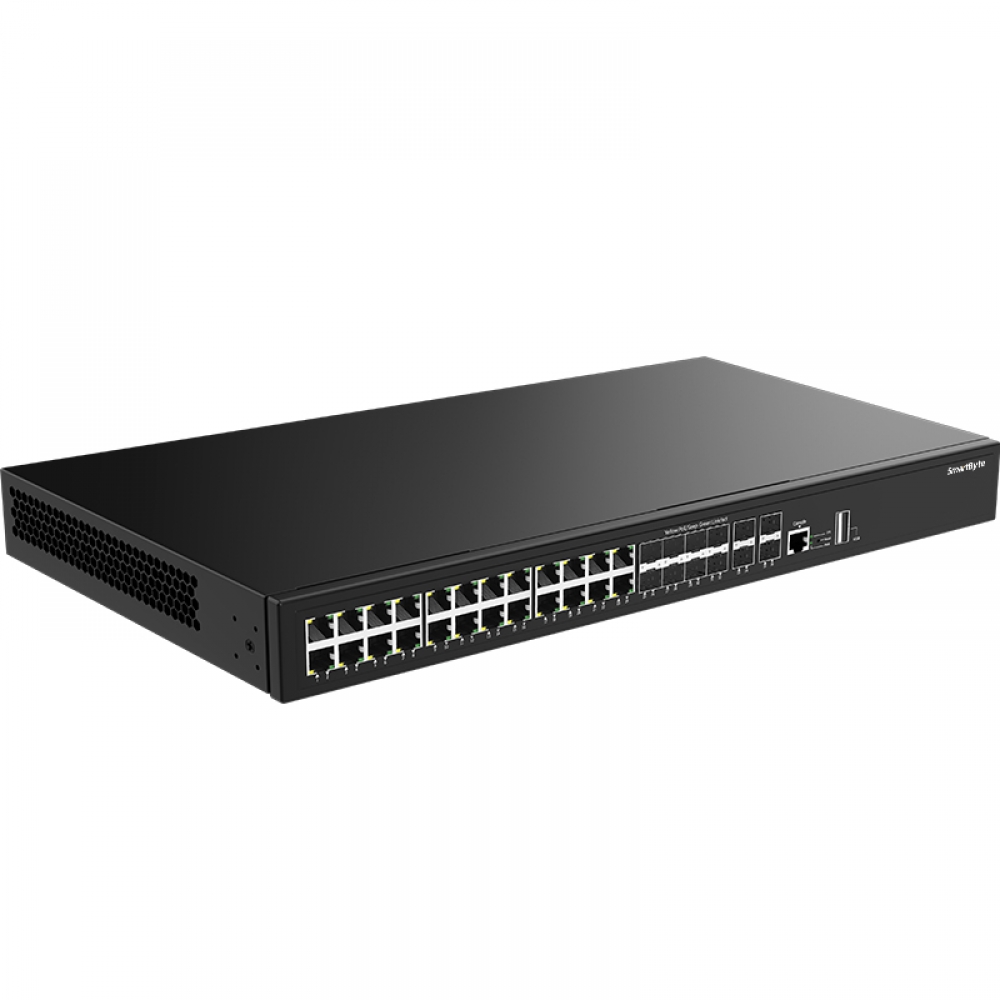 16*10/100/1000Base-T + 8*1G SFP/RJ45 Combo + 4*1G/2.5G/10G SFP+ ports Layer 2 Managed Ethernet Switch