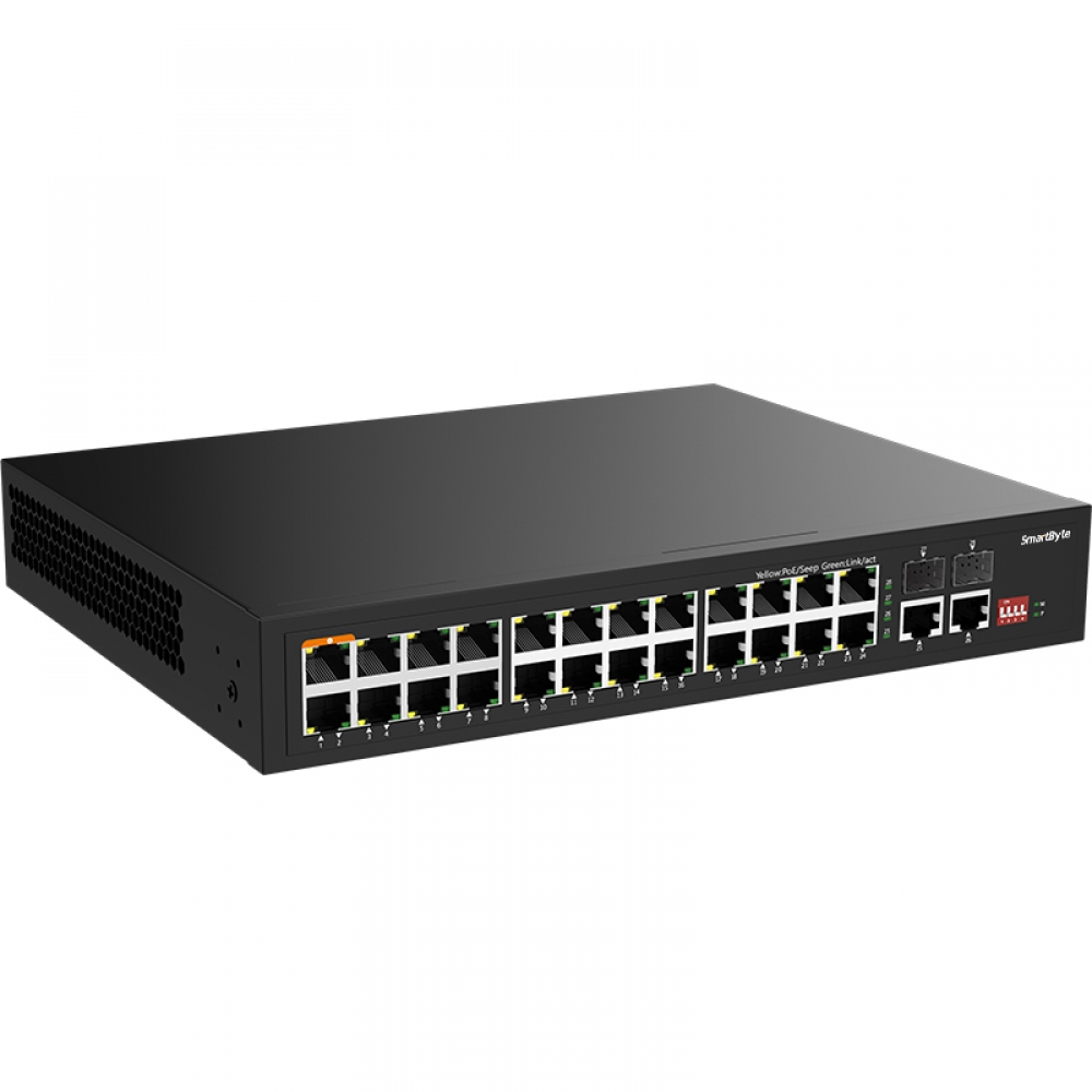 2*Gigabit TP+ 2*1G SFP +24*10/100/1000Base-T Enhanced Function Unmanaged Ethernet Switch