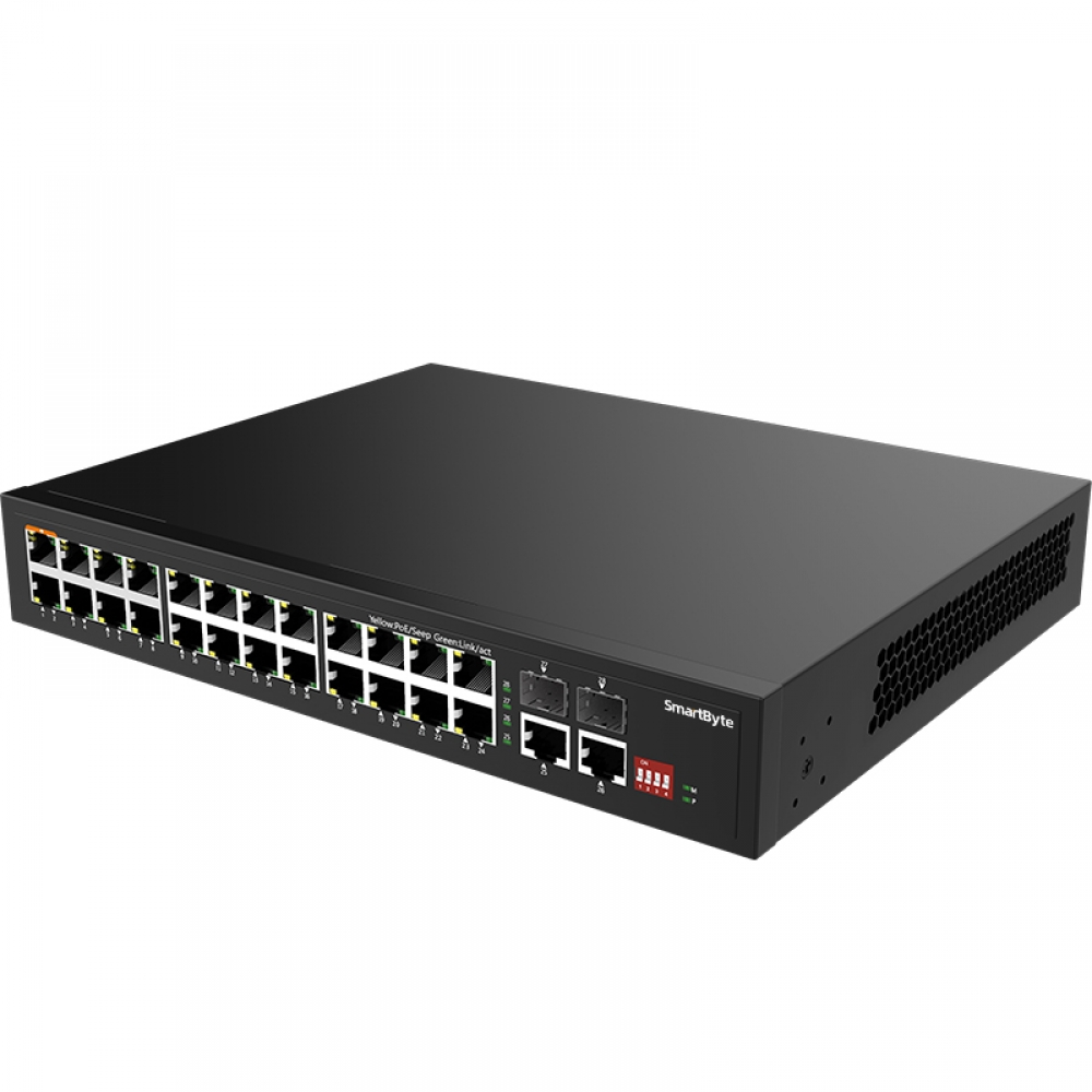 2*Gigabit TP+ 2*1G SFP +24*10/100/1000Base-T Enhanced Function Unmanaged Ethernet Switch
