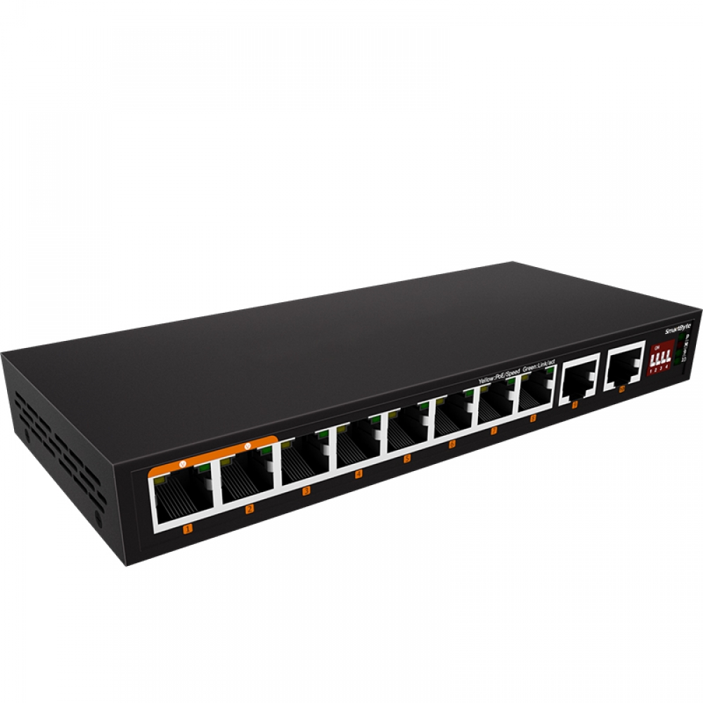 2*1G SFP/RJ45 + 8*10/100Base-TX Enhanced Function Unmanaged Ethernet Switch
