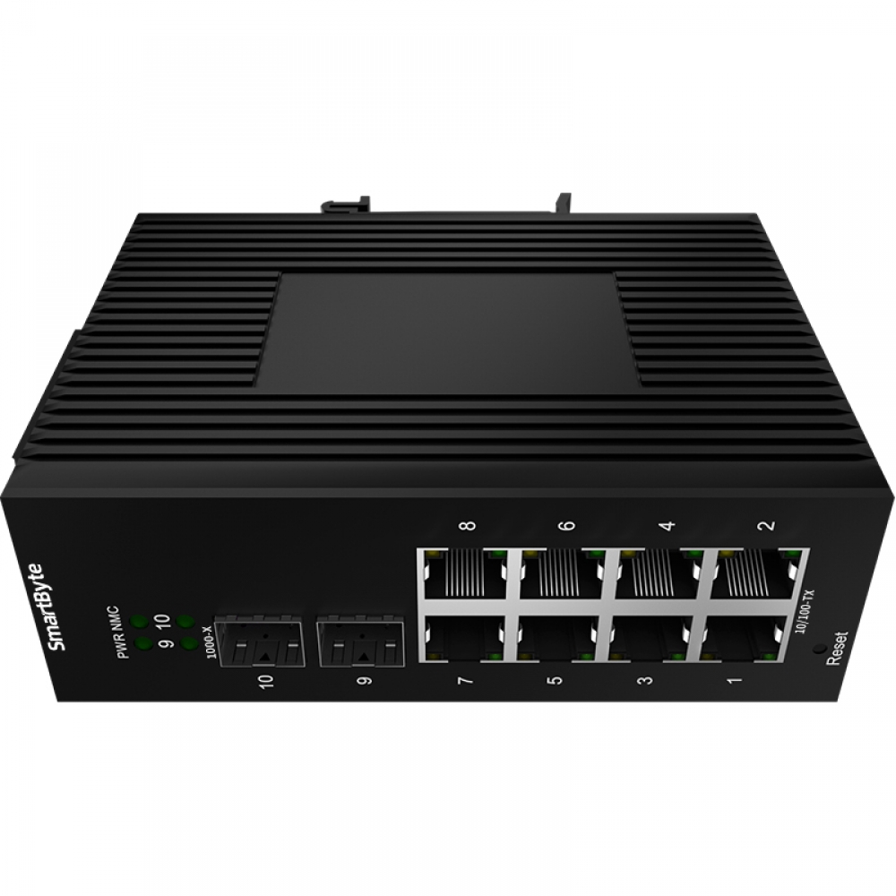 SmartByte 10 ports 100M managed industrial switch with gigabit