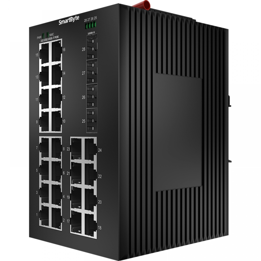 4 *1000Base-X SFP + 24 *10/100/1000Base-T PoE Ports  Managed Industrial PoE Switch