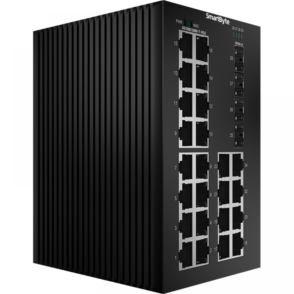 4 *1000Base-X SFP + 24 *10/100/1000Base-T PoE Ports  Managed Industrial PoE Switch