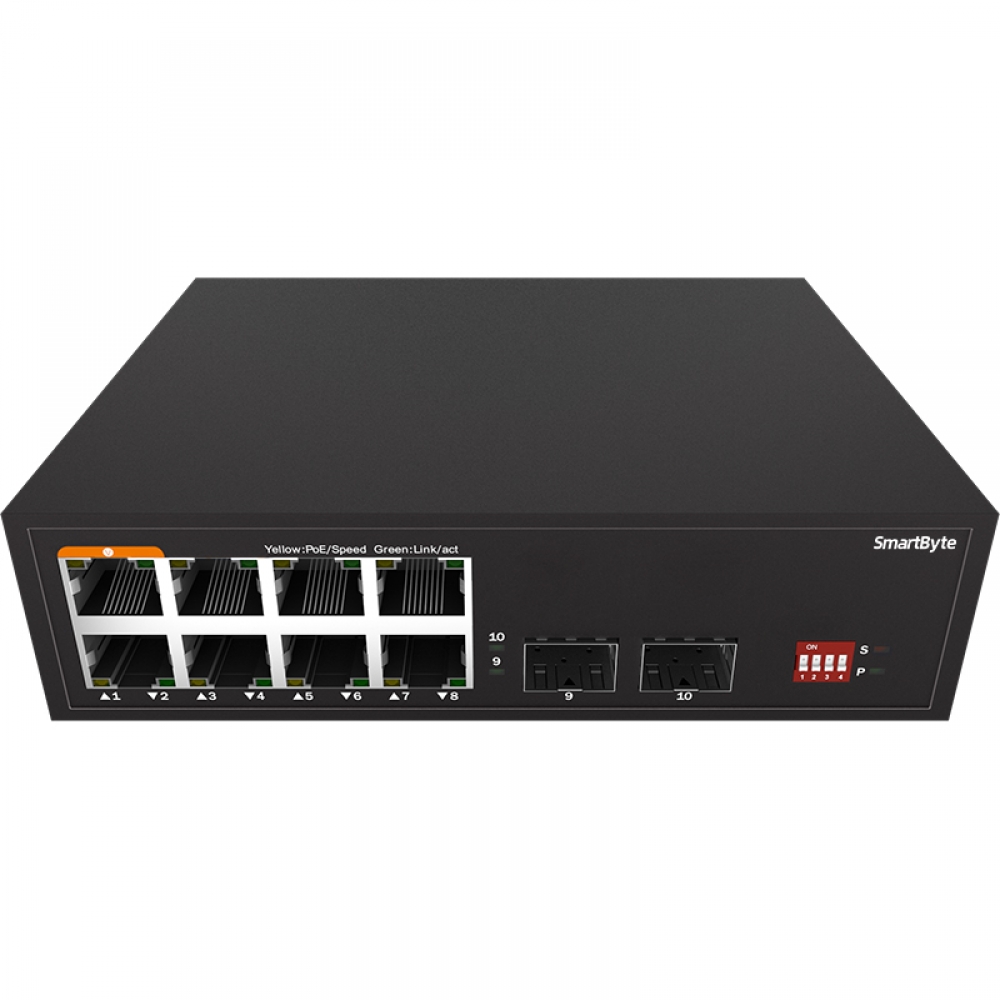 2*10G SFP+ slots +8*10/100/1000Base-T  Enhanced Function Unmanaged PoE Switch