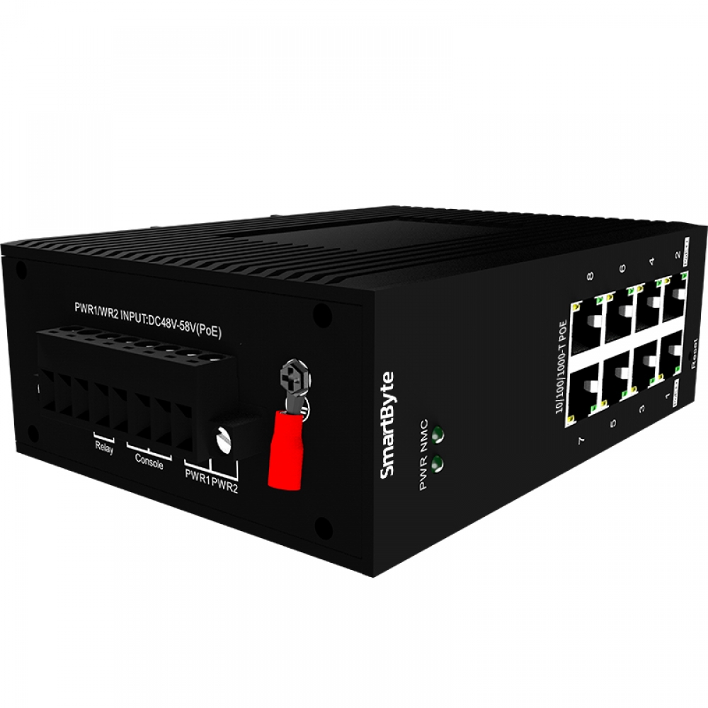 SmartByte 8 ports full gigabit managed 802.3bt standard industrial PoE