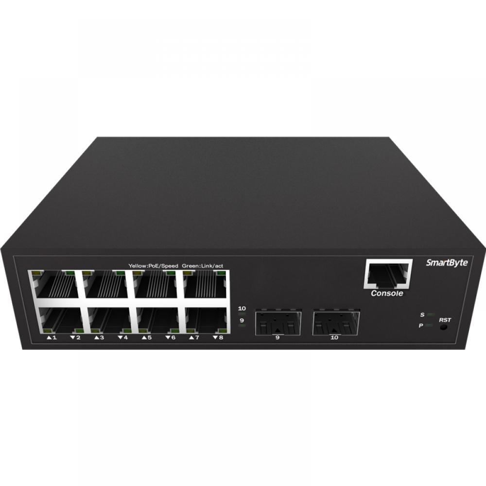 2*1G Fiber Port + 8*10/100/1000Base-T Simple Web Managed Ethernet Switch