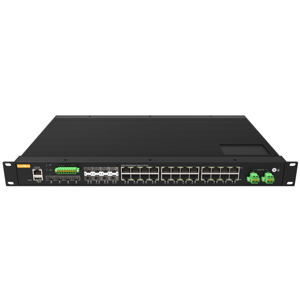 16*10/100/1000Base-T + 8*Gigabit Combo + 4*1G/2.5GBase-X SFP L2+ Managed Industrial Rack-mount PoE++ Switch