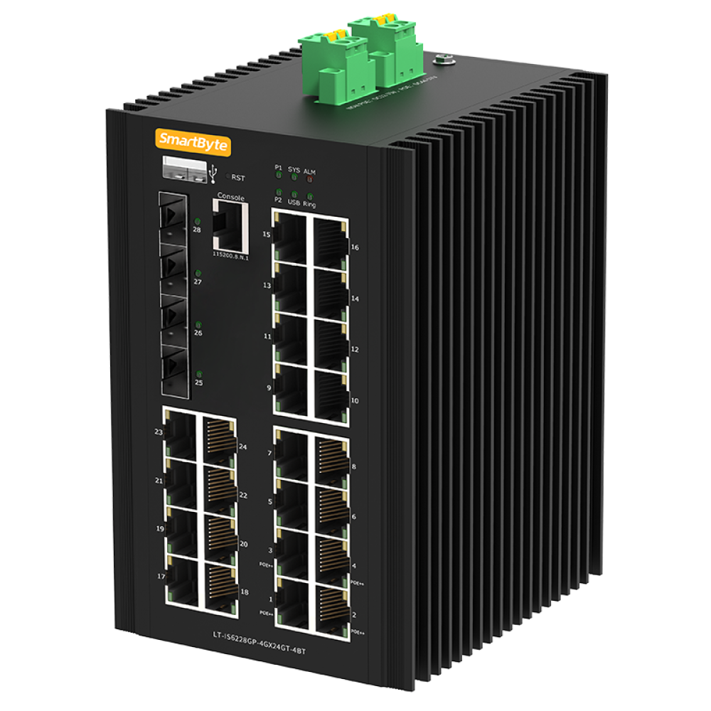 24*10/100/1000Base-T PoE + 4*1G/2.5GBase-X SFP Layer 2+ Managed Industrial PoE++ Switch