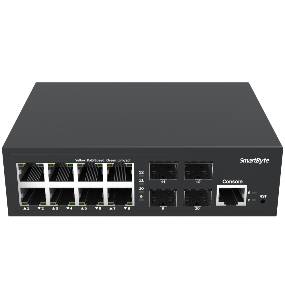 8*10/100/1000Base-T + 4*1G/2.5G SFP Layer 2 Managed Ethernet Switch