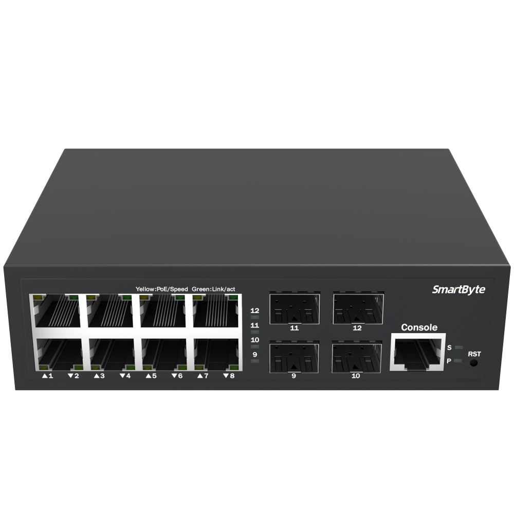 8*10/100/1000Base-T + 4*1G/2.5G SFP Layer 2+ Managed Ethernet Switch