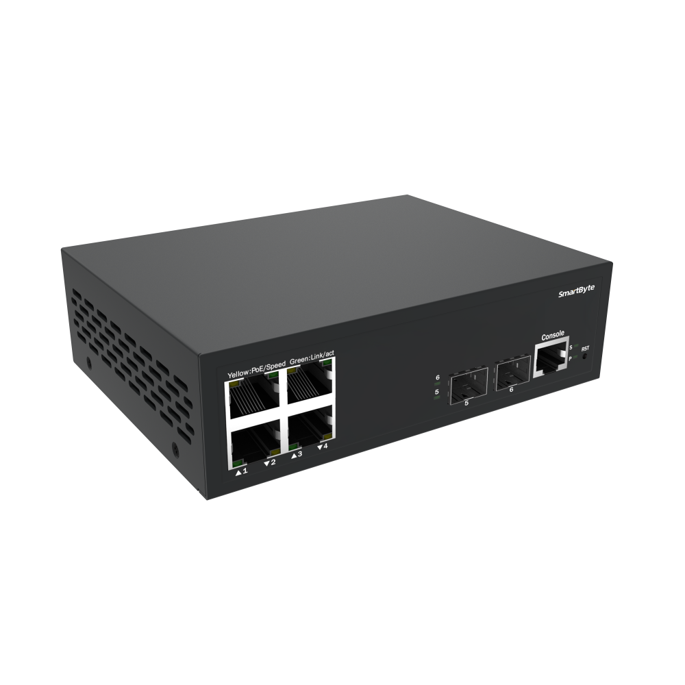 4*10/100/1000Base-T + 2*1G/2.5G SFP Layer 2 Managed PoE Switch