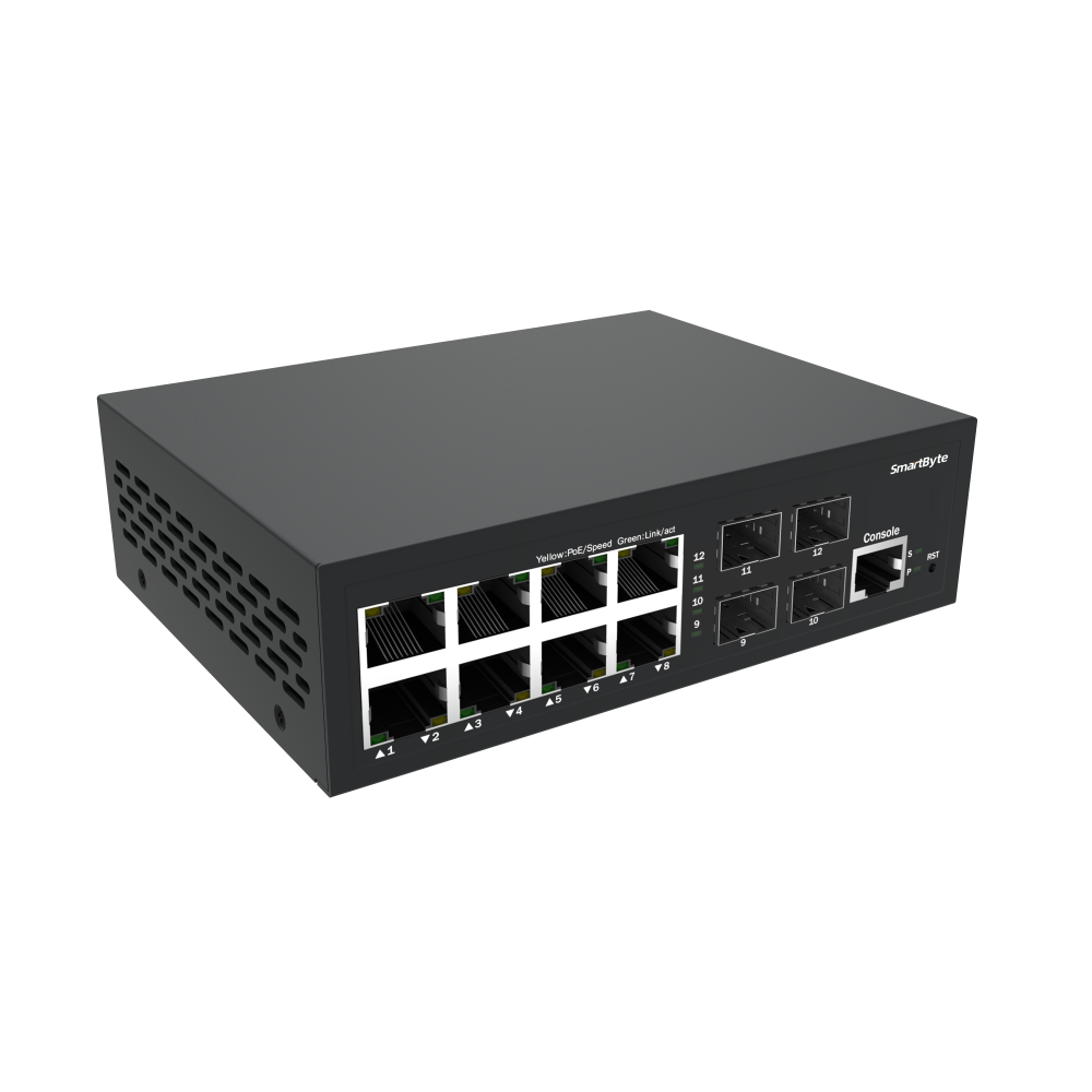 8*10/100/1000Base-T + 4*1G/2.5G SFP Layer 2 Managed PoE Switch