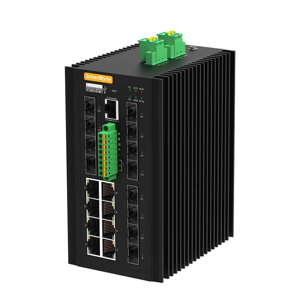 8*10/100/1000Base-T + 8*100/1000Base-X SFP + 4*1G/2.5/10GBase-X SFP+ Layer 3 Managed Industrial Ethernet Switch