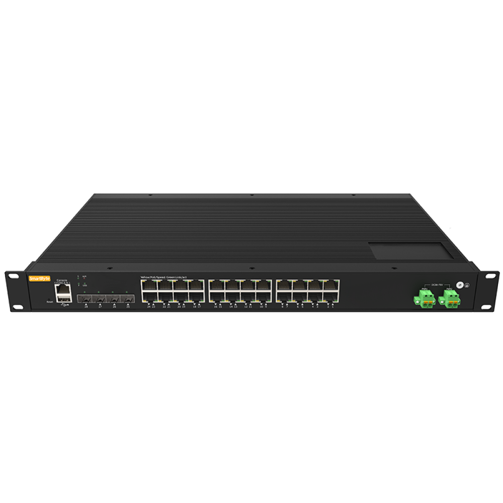 24*10/100/1000Base-T + 4*1G/2.5GBase-X SFP L2+ Managed Industrial Rack-mount PoE++ Switch