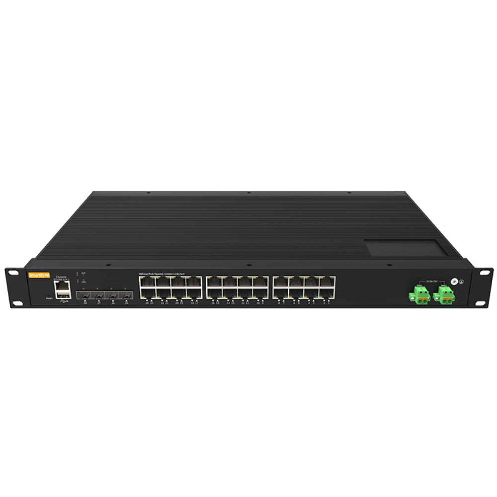 24*10/100/1000Base-T + 4*1G/2.5GBase-X SFP Layer 2+ Managed Industrial Rack-mount PoE Switch