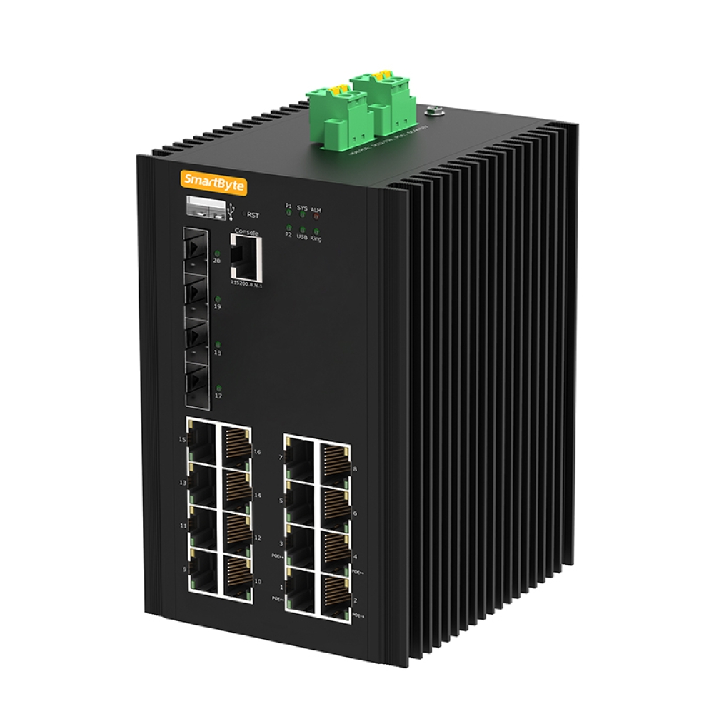 16*10/100/1000Base-T + 4*1G/2.5GBase-X SFP Layer 2+ Managed Industrial Ethernet Switch