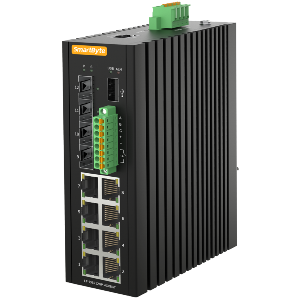 8*10/100/1000Base-T PoE +4*1G/2.5GBase-X SFP Layer 2 + Managed Industrial PoE Switch