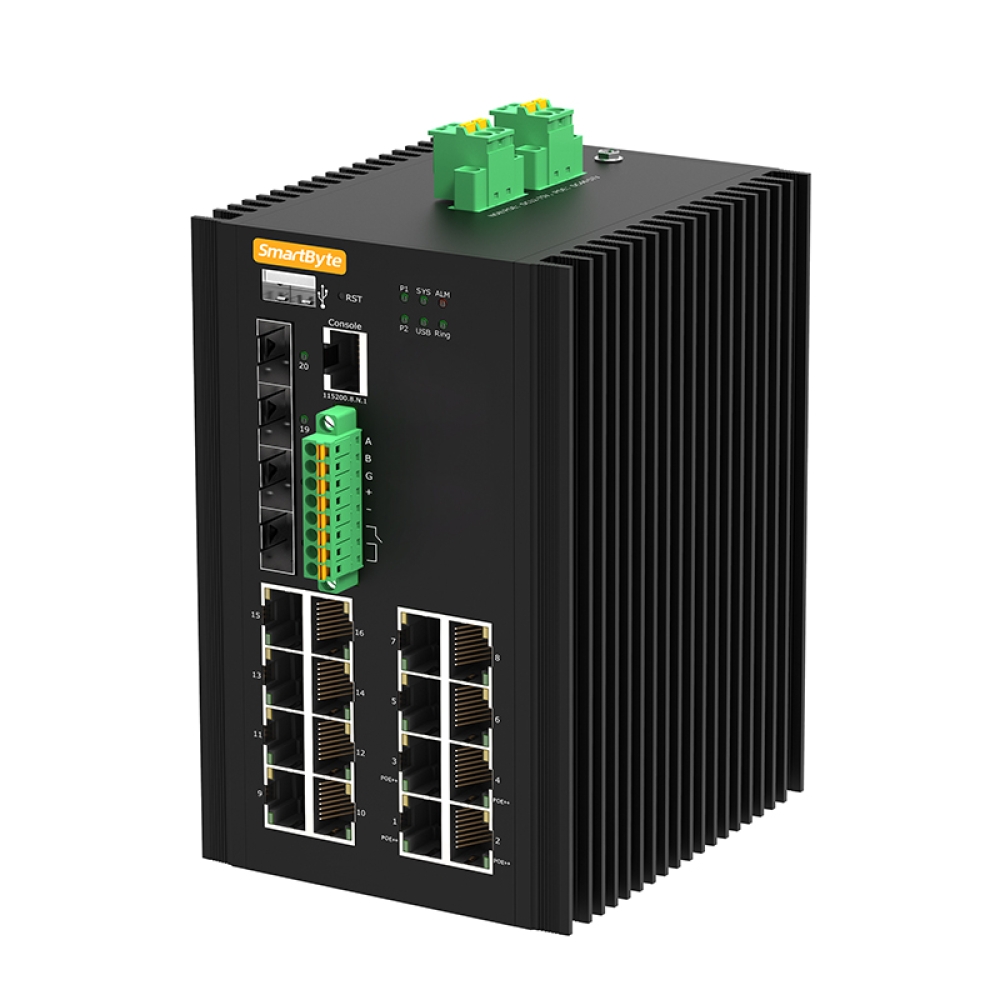 16*10/100/1000Base-T + 4*1G/2.5G/10GBase-X SFP Layer 2+ Managed Industrial Ethernet Switch