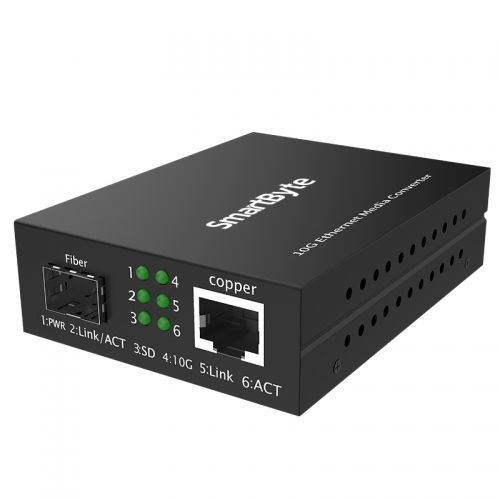 10G Media Converter with 1*10G SFP+ port + 1*10/100M/1G/2.5G/5G/10G RJ45 port